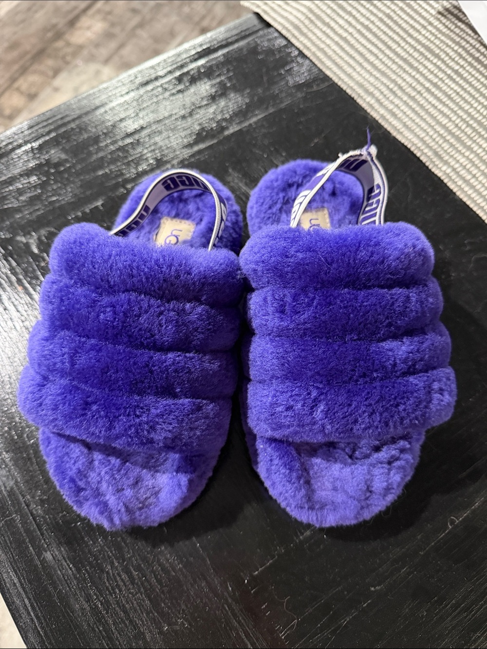 UGG Kids Purple Fluff Yeah Slide Slippers